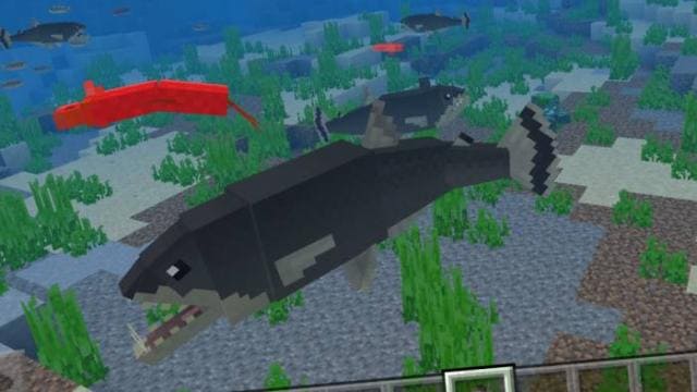 Подводный монстр проплывает рядом с игроком