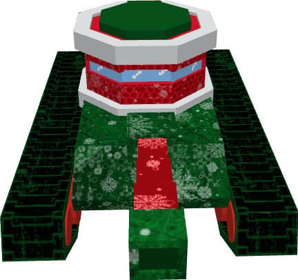 Новогодний танк перед игроком 2