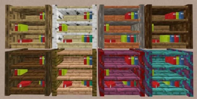 Книжные полки из разных видов древесины